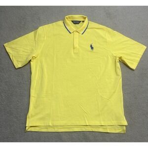 Polo By Ralph Lauren Men's‎ Yellow  Pima Soft Cotton Polo Shirt XL Golf Preppy